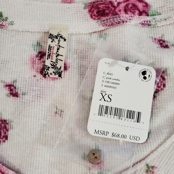 New Free People Intimately Dylan Thermal Floral Printed Bodysuit Size XS - Picture 10 of 13